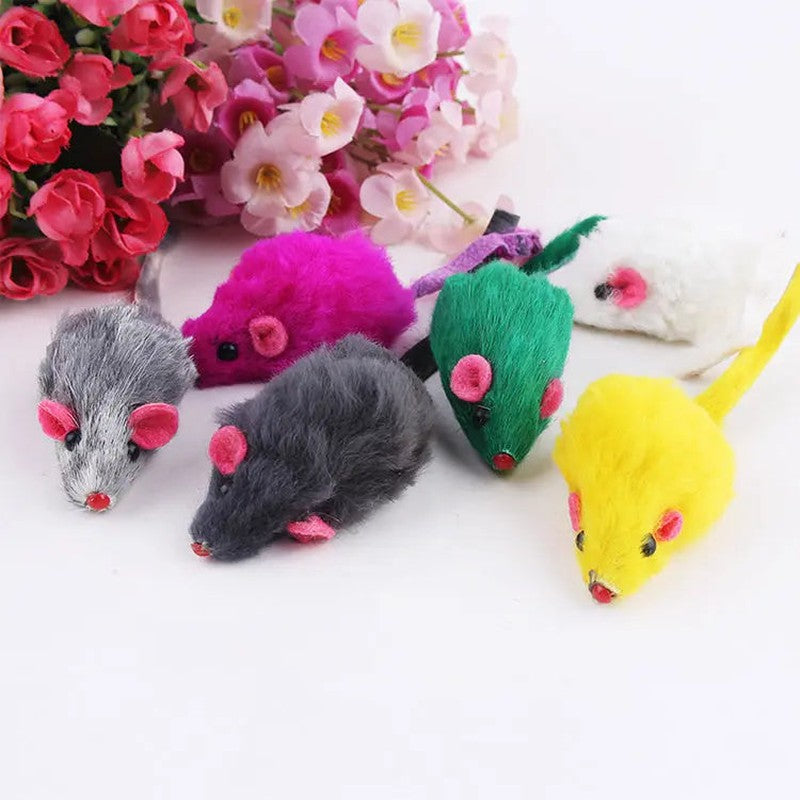 10 PCS PLUSH MOUSE CAT TOYS (Random Color) Teal Zeus