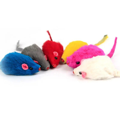 10 PCS PLUSH MOUSE CAT TOYS (Random Color) Teal Zeus