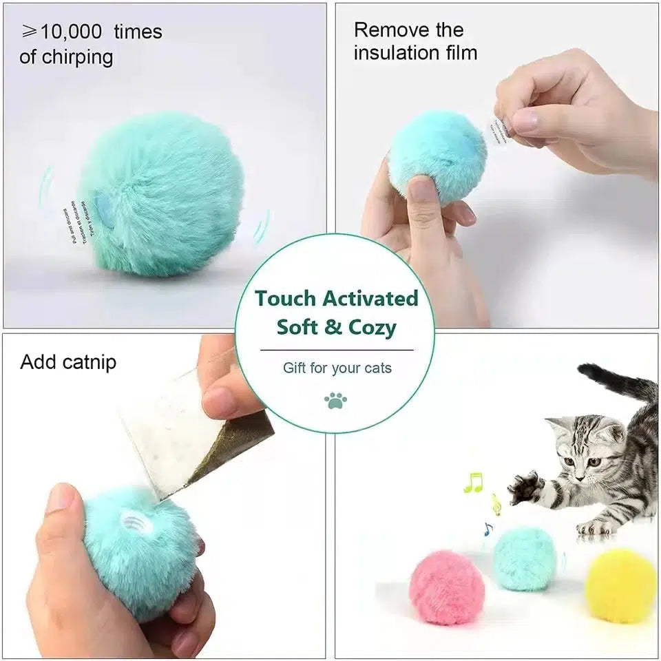 Interactive Catnip Squeak Ball