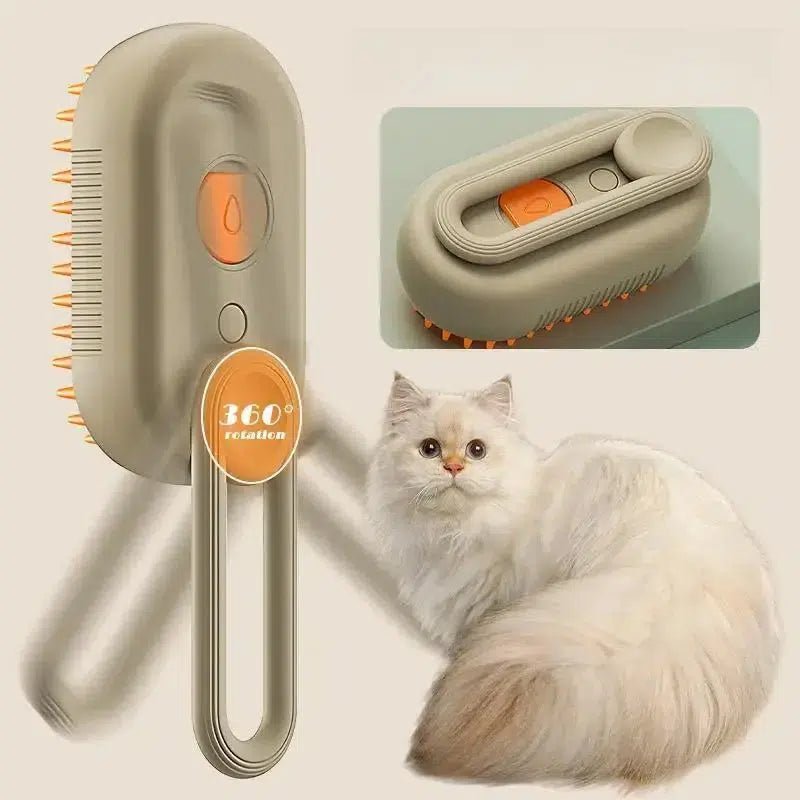 3 - in - 1 Steamy Grooming Brush - Poochi Paws