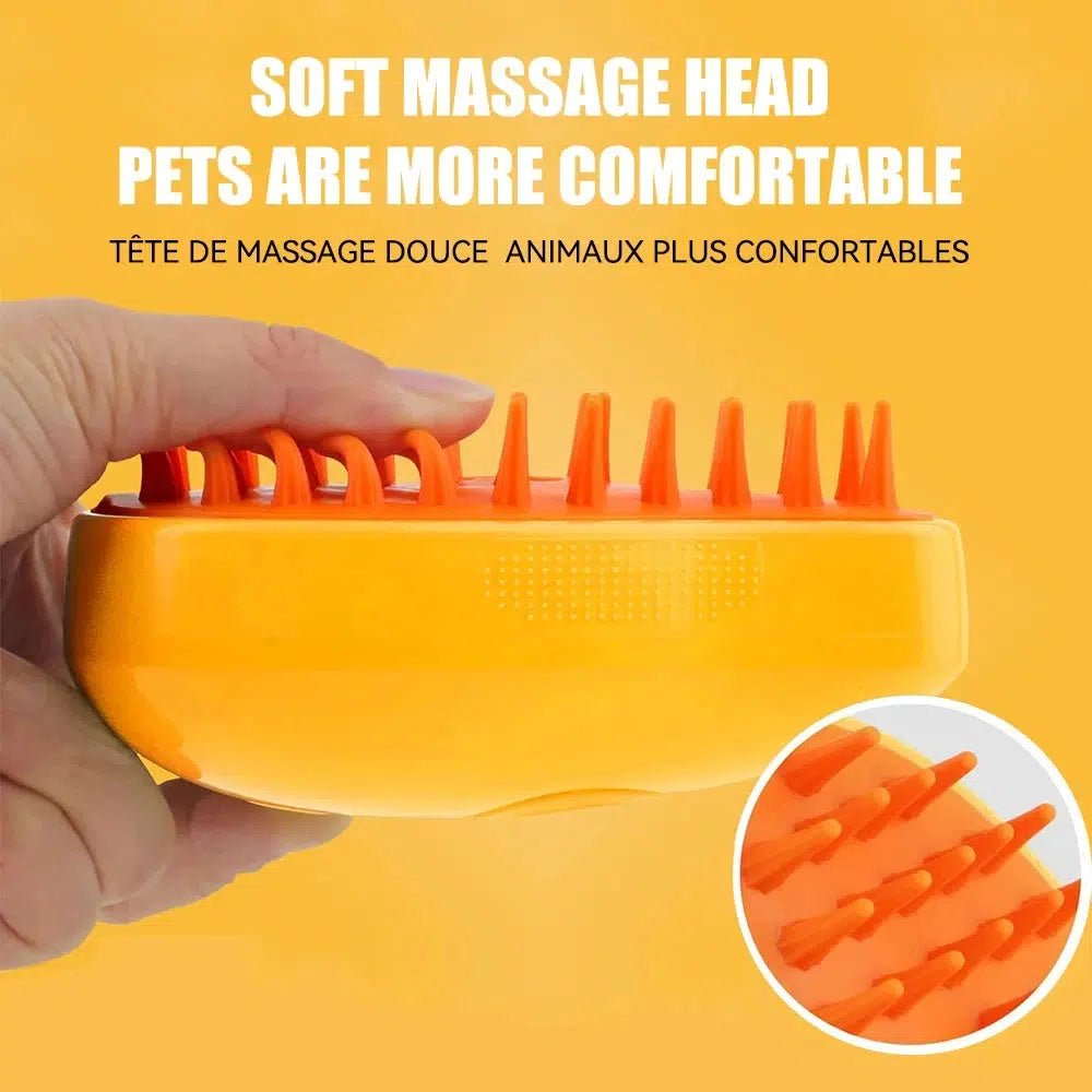 3 - in - 1 Steamy Grooming Brush - Poochi Paws