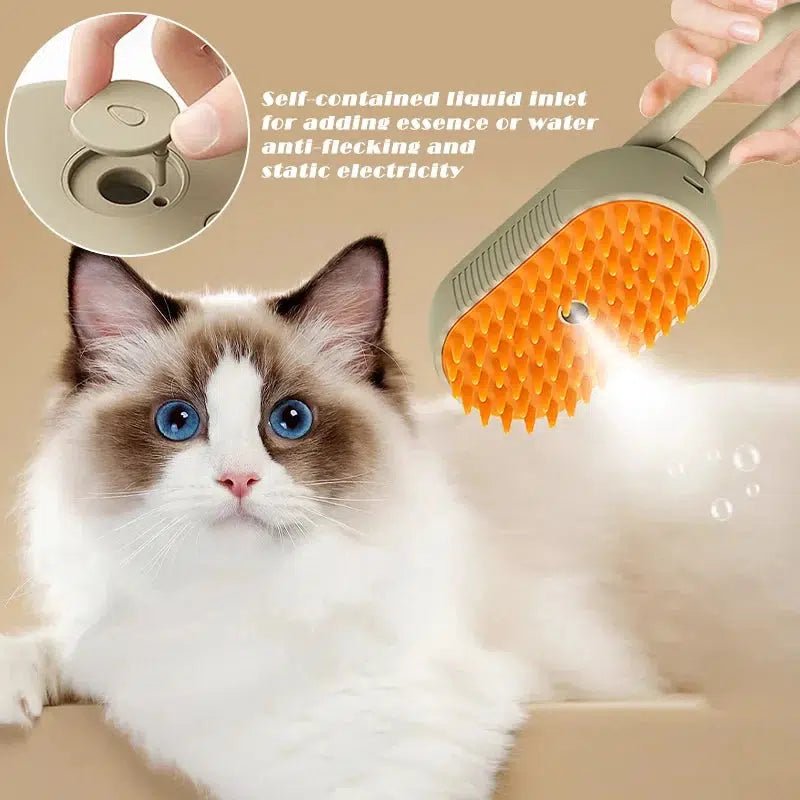 3 - in - 1 Steamy Grooming Brush - Poochi Paws