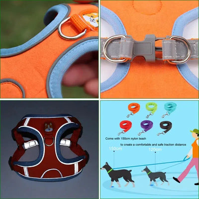 Adjustable Reflective Dog Harness Set