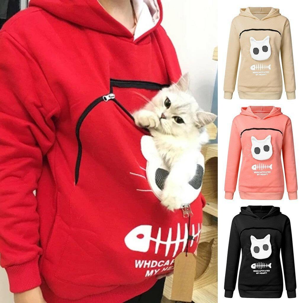 Cat Pocket Hoodie Sweatshirt