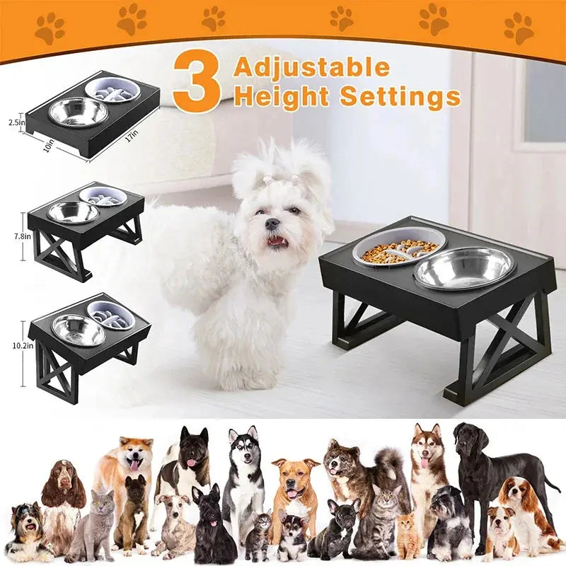 Adjustable Dog Elevated Bowl Stand with Mat AliExpress