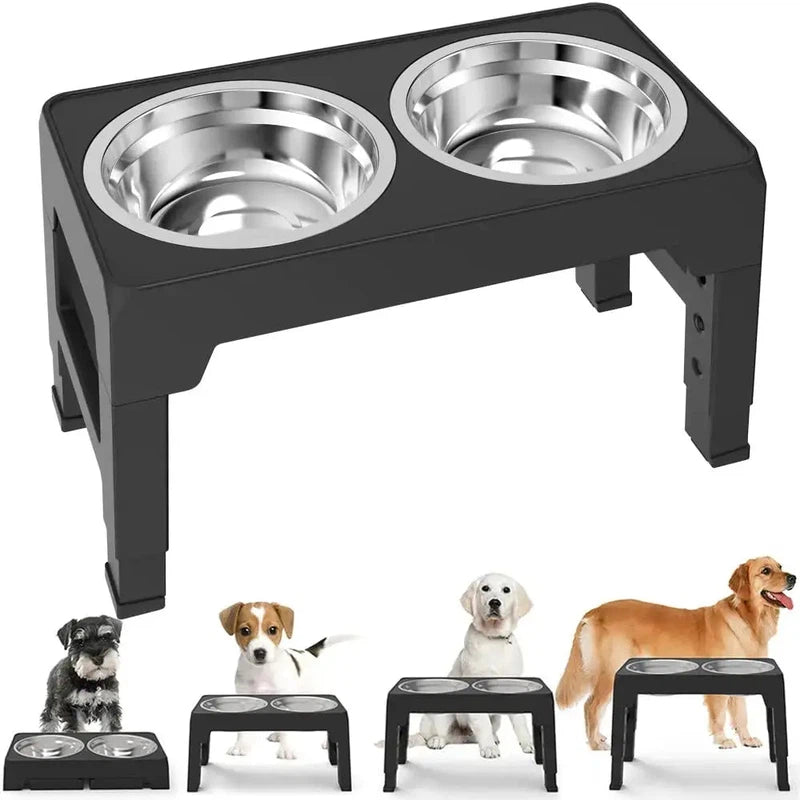 Adjustable Raised Dog Feeder with Double Bowls AliExpress