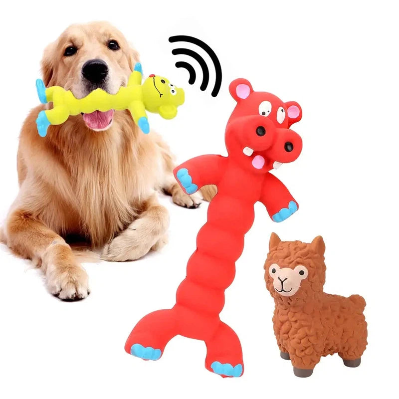 Animal-Shaped Squeaky Rubber Chew Toy for Pets AliExpress