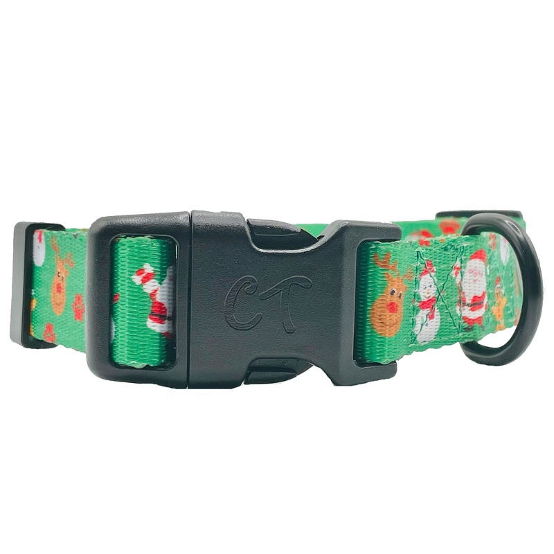 Festive Green Holiday Dog Collar - Perfect for Christmas Plum Semele