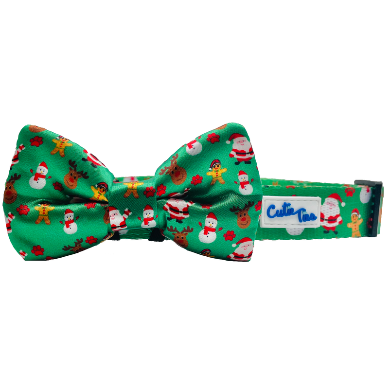 Festive Green Holiday Dog Collar - Perfect for Christmas Plum Semele