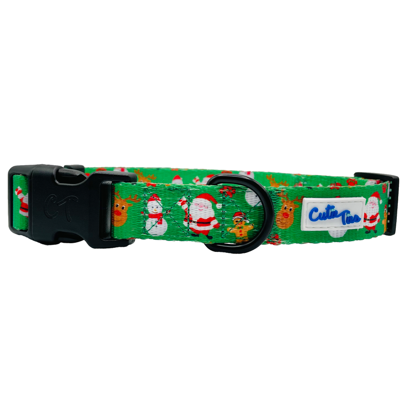 Festive Green Holiday Dog Collar - Perfect for Christmas Plum Semele