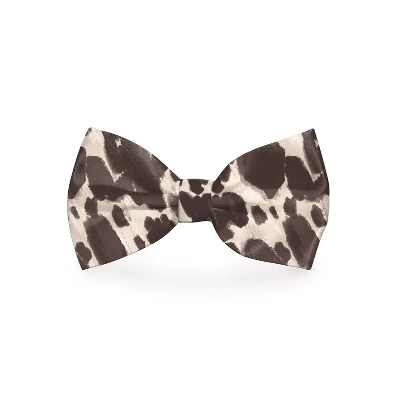 Cow Print Dog Bow Tie Plum Semele