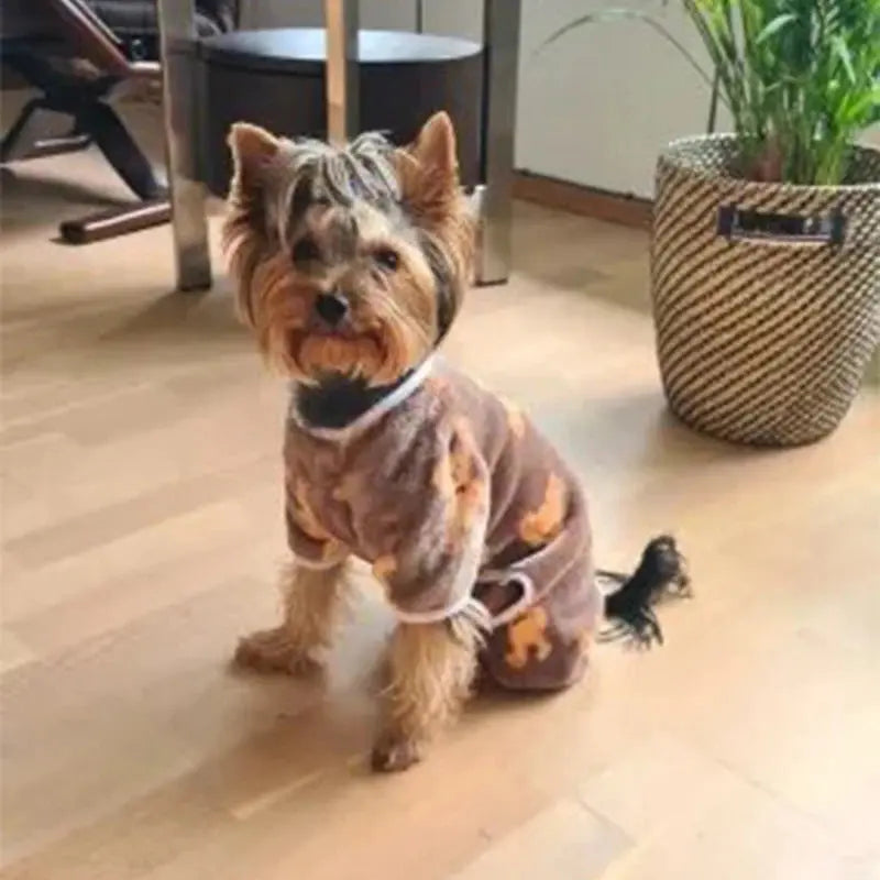 Cozy Fleece Dog Pajamas Jumpsuit for Small Pets AliExpress