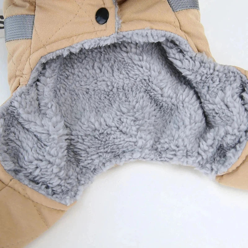 Cozy Fur Collar Dog Overalls with D-Ring AliExpress