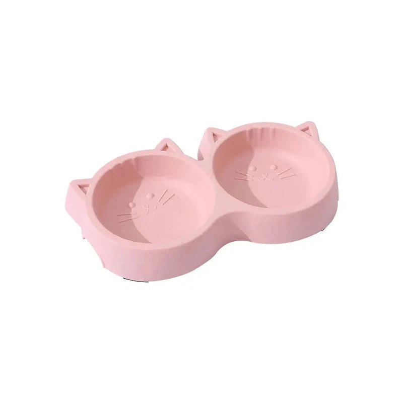 Cute Cat Face Double Bowl for Food & Water AliExpress