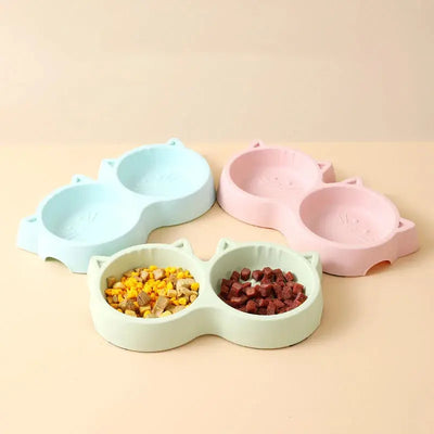 Cute Cat Face Double Bowl for Food & Water AliExpress