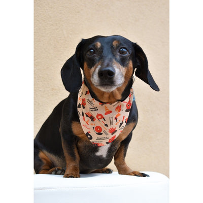 Fire Dog Bandana – Reversible Slip-On Style Scarlet Gaia