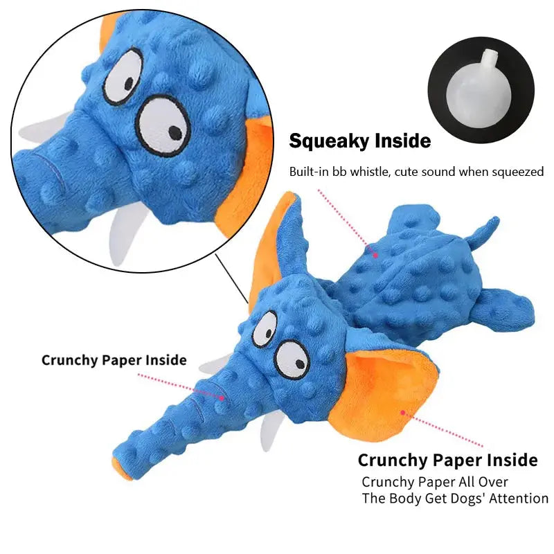 Durable Squeaky Plush Elephant Toy for Dogs AliExpress