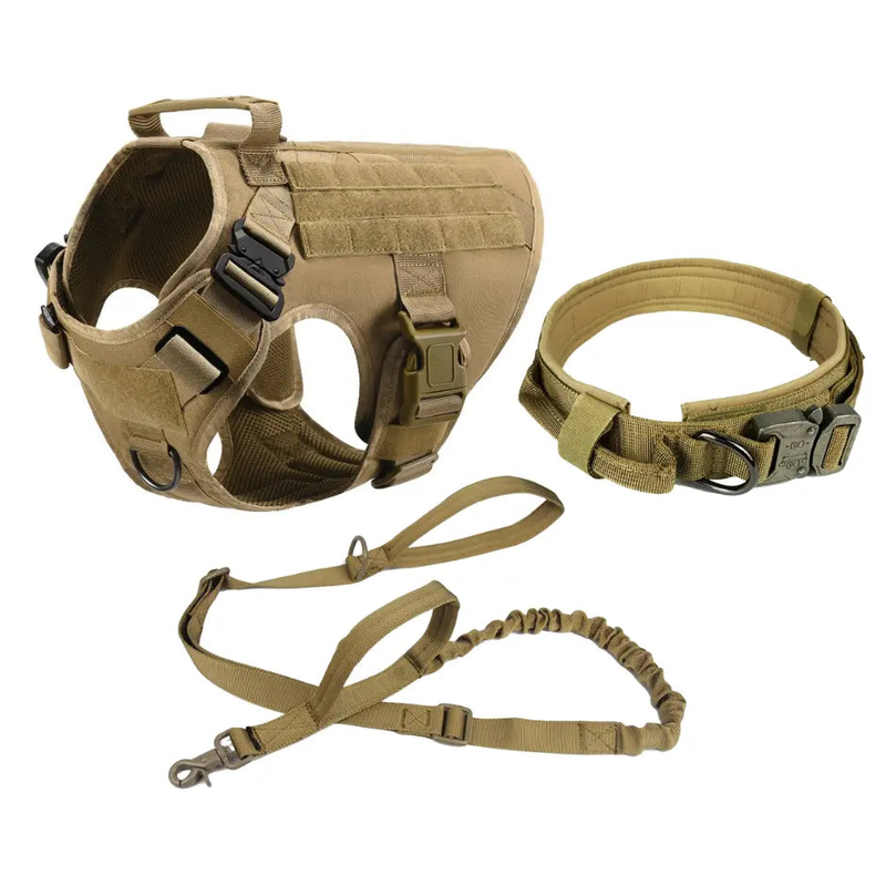 Fast Shipping Military Dog Tactical Harness and Leash Set (Brown) Teal Zeus