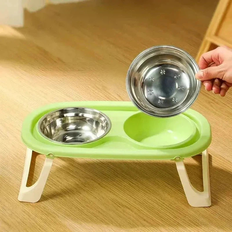 Foldable Double Pet Bowl with Stand AliExpress