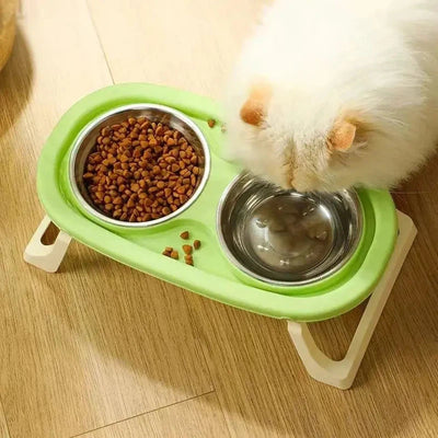 Foldable Double Pet Bowl with Stand AliExpress