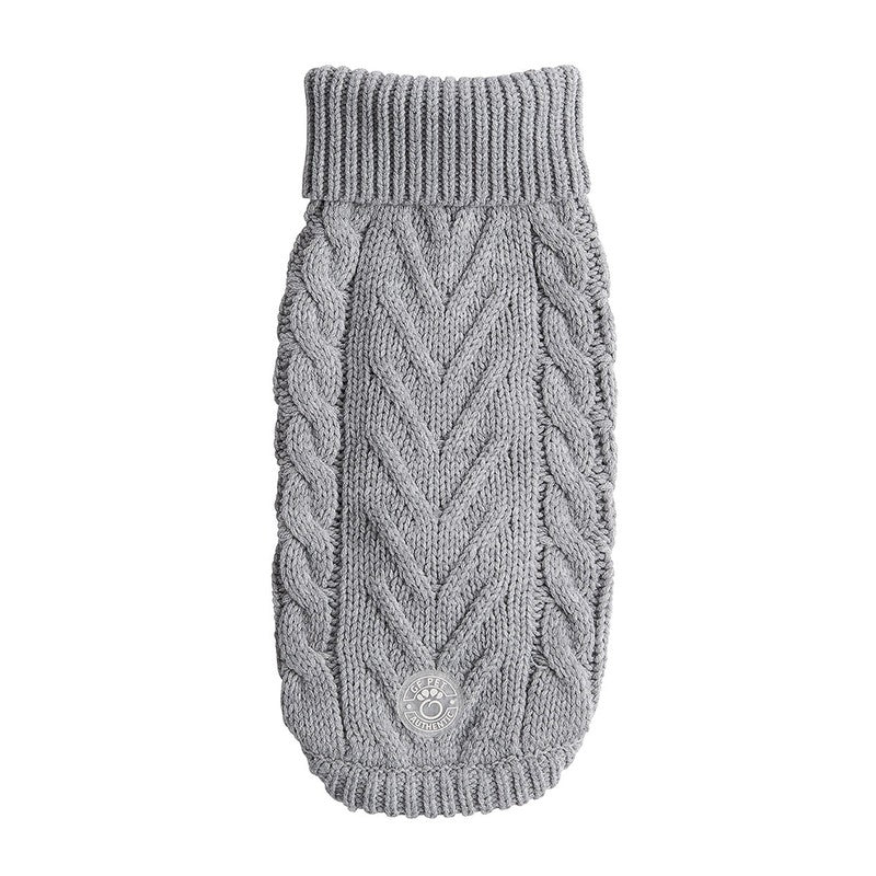 Chalet Sweater - Grey Cozy Cable Knit for Dogs Beige Antigone