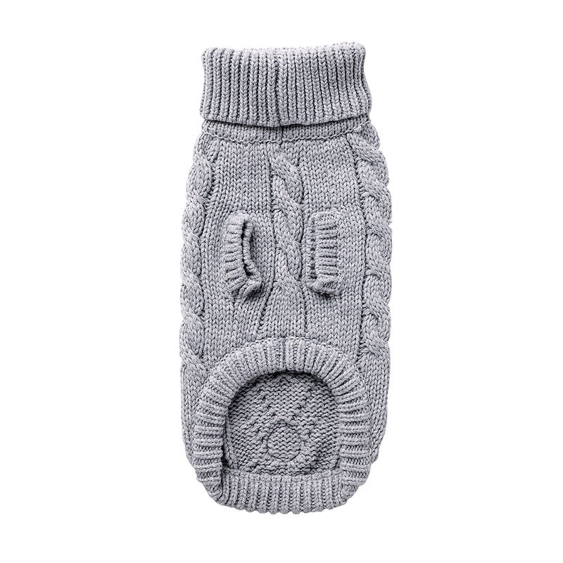 Chalet Sweater - Grey Cozy Cable Knit for Dogs Beige Antigone