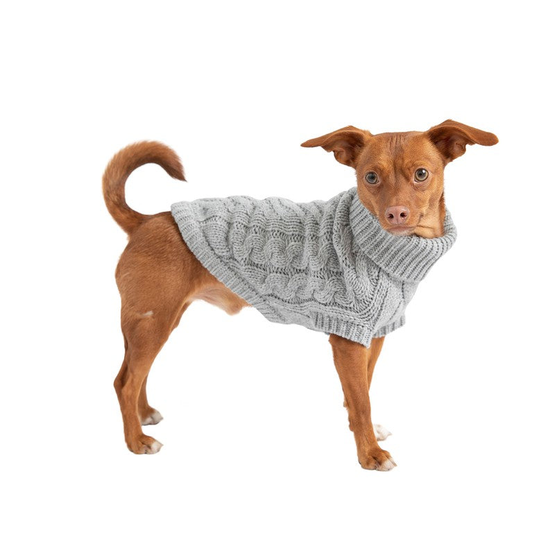 Chalet Sweater - Grey Cozy Cable Knit for Dogs Beige Antigone