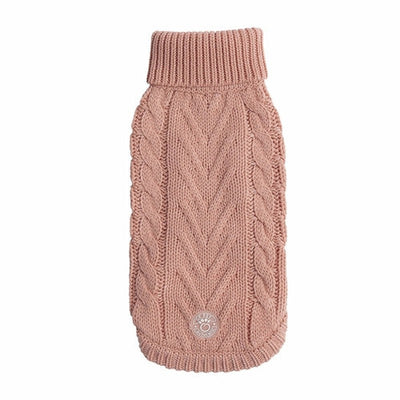 Chalet Sweater - Pink Chunky Knit for Cozy Canines Beige Antigone