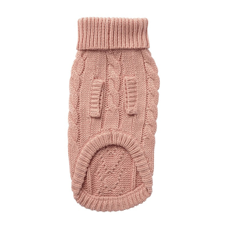 Chalet Sweater - Pink Chunky Knit for Cozy Canines Beige Antigone