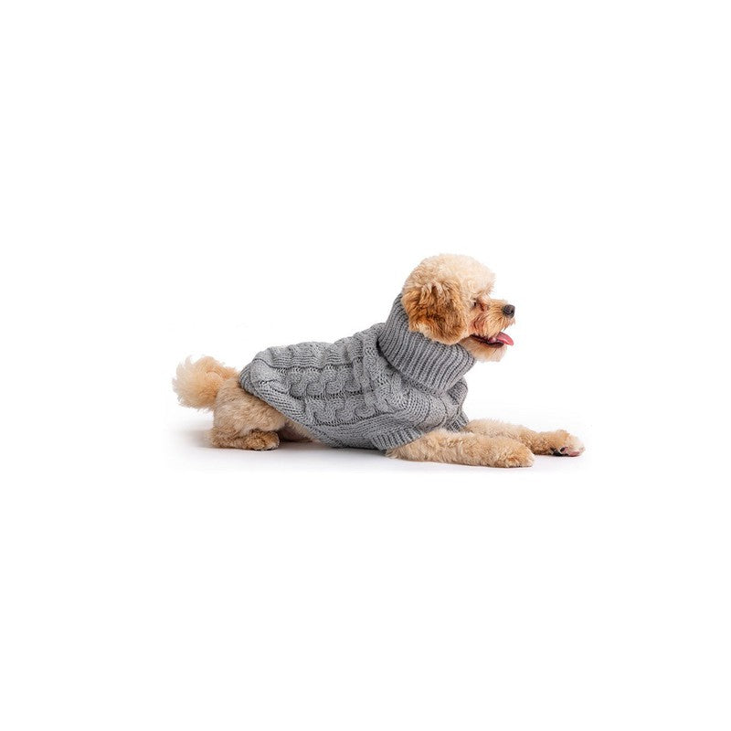 Chalet Sweater - Grey Cozy Cable Knit for Dogs Beige Antigone