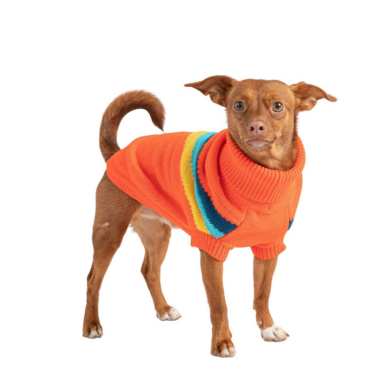 Alpine Sweater - Orange Retro Turtleneck for Stylish Dogs Beige Antigone