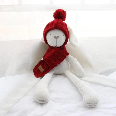 Hat for Dogs Winter Warm Stripes Knitted Hat+Scarf Collar Puppy Teddy Costume Christmas Clothes Santa Dog Costume Poochi Paws