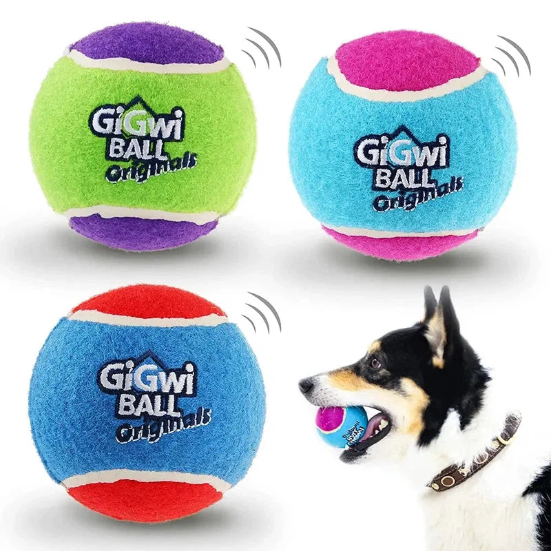 High-Bounce Squeaky Tennis Ball for Interactive Dog Play AliExpress