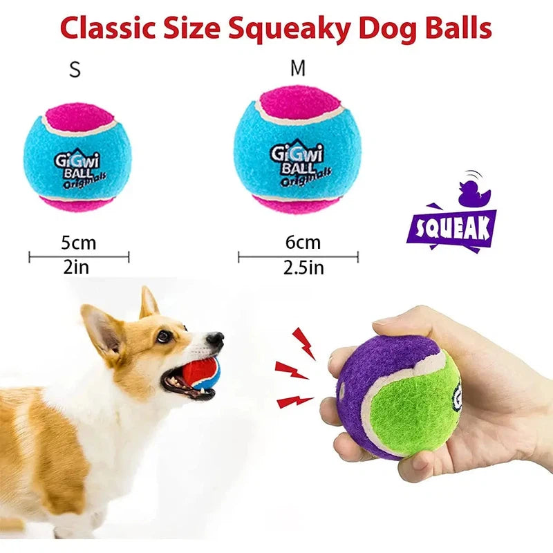 High-Bounce Squeaky Tennis Ball for Interactive Dog Play AliExpress