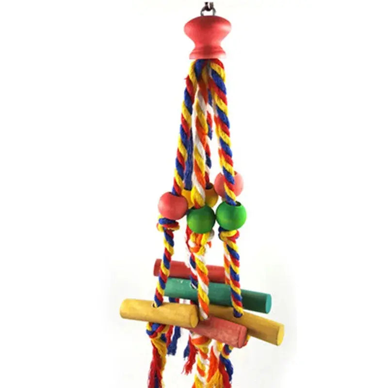 Parrot Chew Toy Swing with Cotton Rope and Wood AliExpress