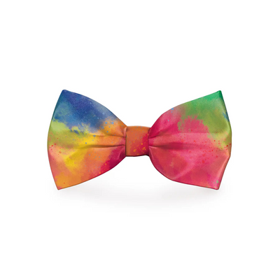 Rainbow Tie-Dye Dog Bow Tie Plum Semele