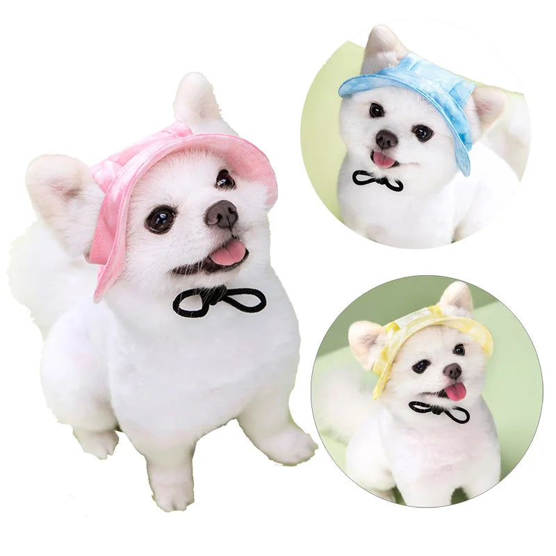 Pets Hat with Ear Holes Adjustable Baseball for Medium Small Dogs Summer Dye Cats Sun Cap Pet Outdoor Hat Supplies Poochi Paws