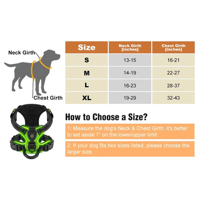 LED Glowing Luminous Dog Harnesses Essential for Dog Walking Safety at Night Dog Vest with Three LED Light Modes Rechargeable Poochi Paws