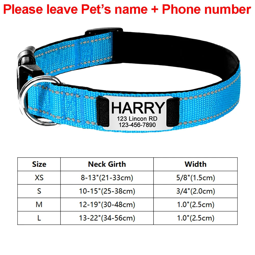 Personalized Reflective Dog Collar