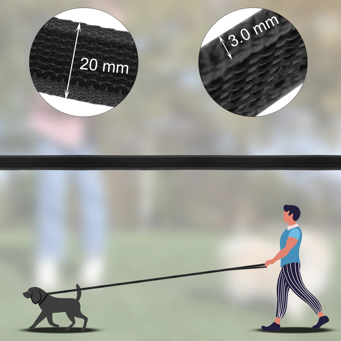 Dual-Color Long Dog Training Leash