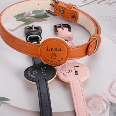 Leather AirTag Pet Collar