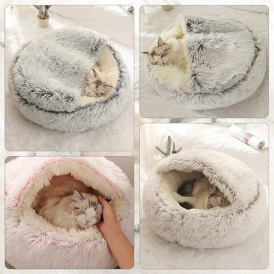 Soft Plush Cat Bed with Warm Cover AliExpress