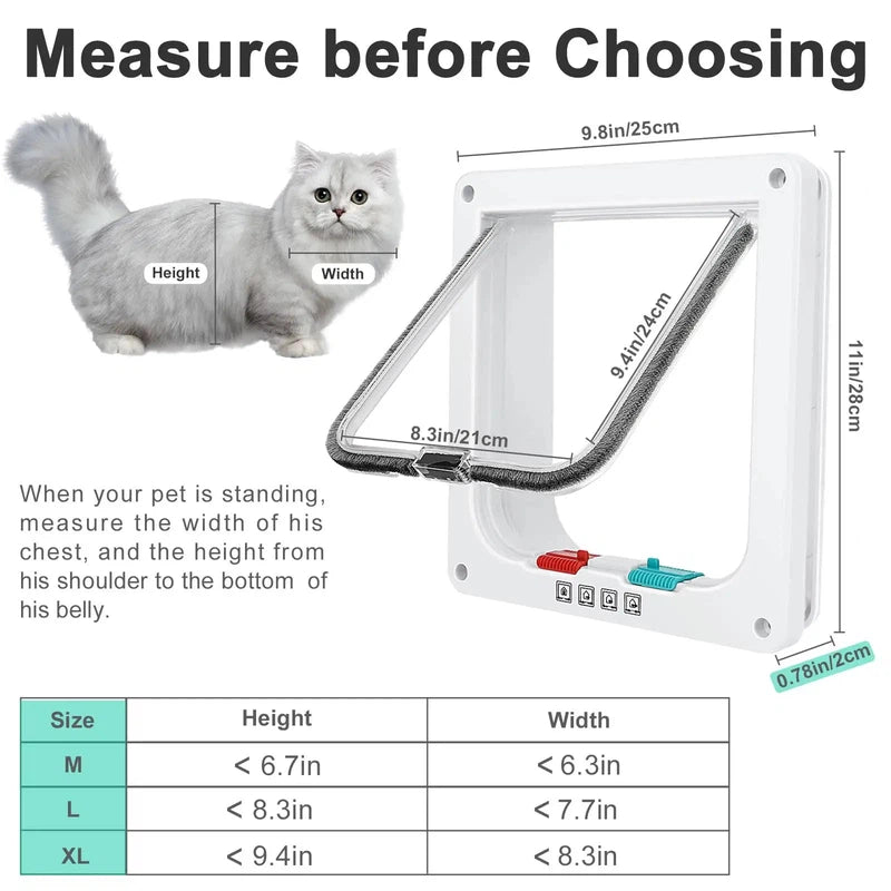 Magnetic Cat Flap Door with 4-Way Lock AliExpress