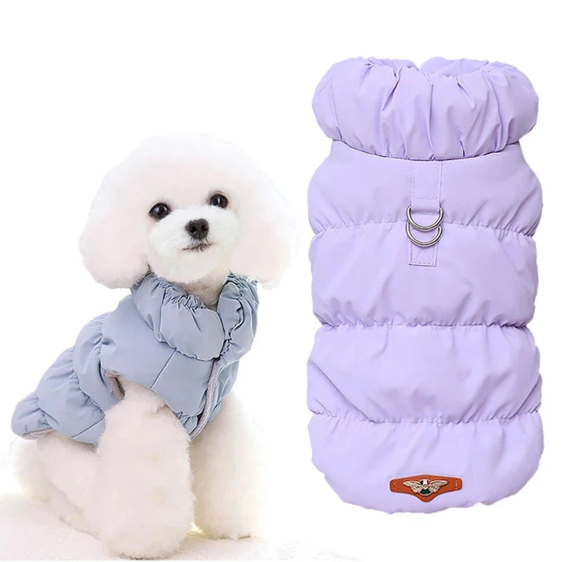 Warm Padded Dog Jacket with D-Ring Attachment AliExpress