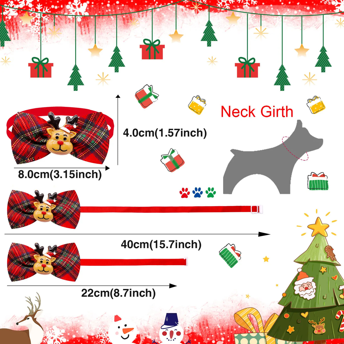 Christmas Dog & Cat Bowtie Set AliExpress