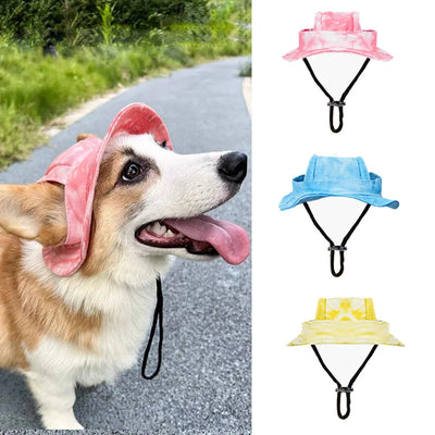 Pets Hat with Ear Holes Adjustable Baseball for Medium Small Dogs Summer Dye Cats Sun Cap Pet Outdoor Hat Supplies Poochi Paws