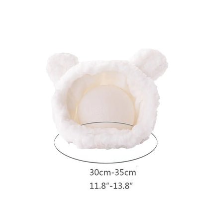 Cute Bear Rabbit Hooded Pet Cat Dog Accessories Cosplay Cat Hat Winter Lovely New Year Puppy Headgear Soft Velvet Pets Supplies Poochi Paws