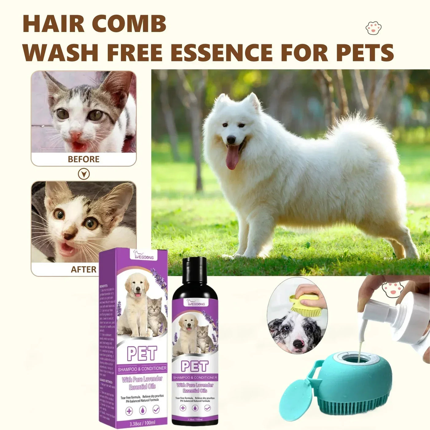 Pet Shampoo & Conditioner for Delicate Coats