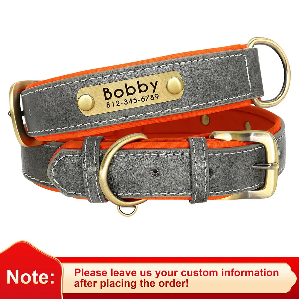 Custom Leather Dog ID Collar