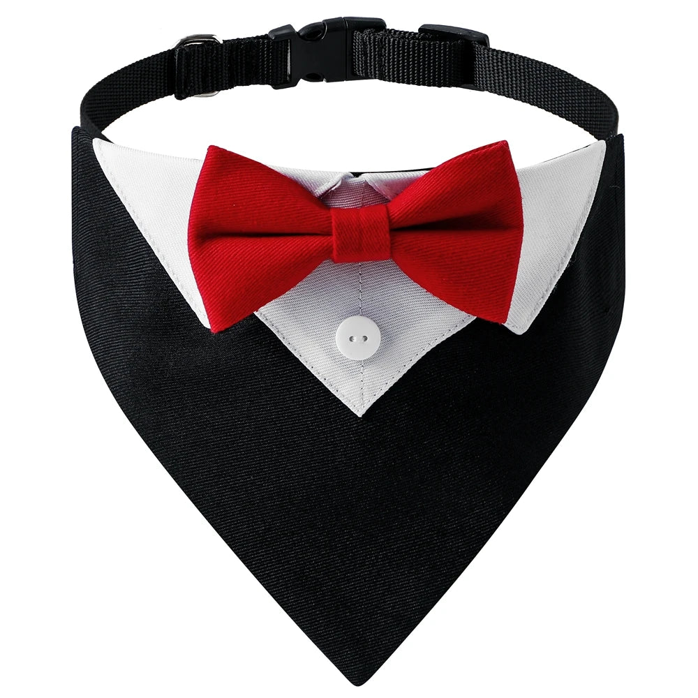 Tuxedo Bow Tie Dog Collar